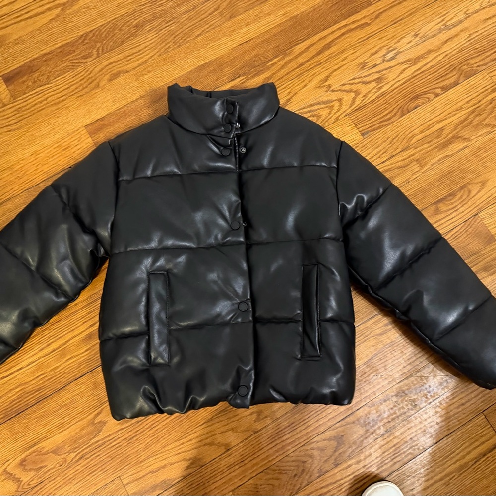 Leather kids Zara Black Puffer Jacket